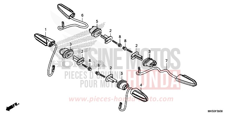 CLIGNOTANT de Africa Twin DCT MAT BALLISTIC BLACK METALLIC (NHA86) de 2020